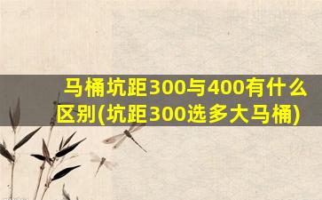 马桶坑距300与400有什么区别(坑距300选多大马桶)