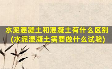 水泥混凝土和混凝土有什么区别(水泥混凝土需要做什么试验)
