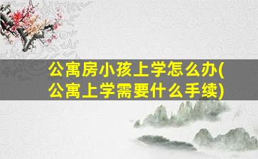 公寓房小孩上学怎么办(公寓上学需要什么手续)