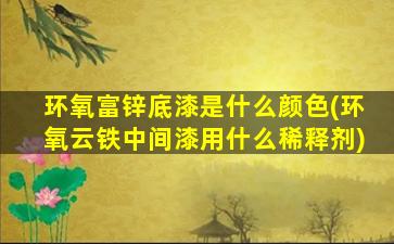 环氧富锌底漆是什么颜色(环氧云铁中间漆用什么稀释剂)