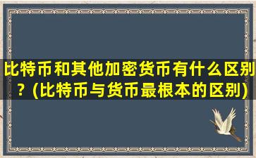 比特币和其他加密货币有什么区别？(比特币与货币最根本的区别)