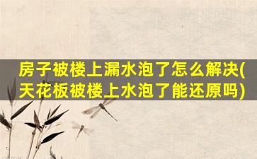 房子被楼上漏水泡了怎么解决(天花板被楼上水泡了能还原吗)