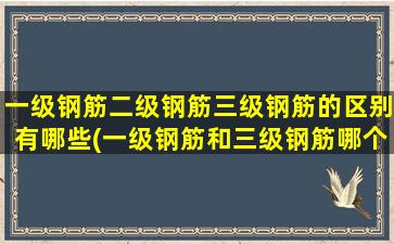 一级钢筋二级钢筋三级钢筋的区别有哪些(一级钢筋和三级钢筋哪个好)