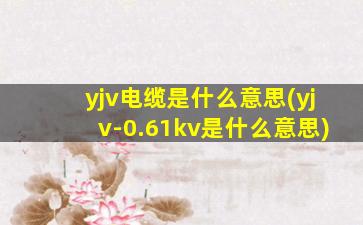 yjv电缆是什么意思(yjv-0.61kv是什么意思)