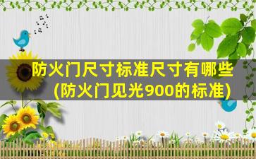 防火门尺寸标准尺寸有哪些(防火门见光900的标准)