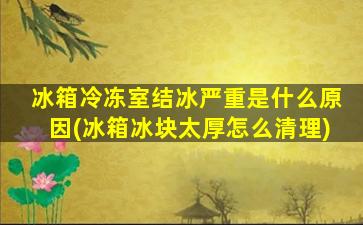 冰箱冷冻室结冰严重是什么原因(冰箱冰块太厚怎么清理)