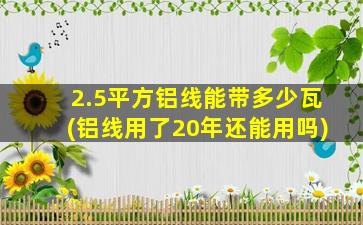 2.5平方铝线能带多少瓦(铝线用了20年还能用吗)