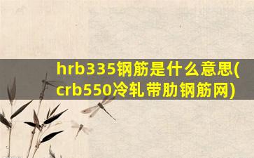 hrb335钢筋是什么意思(crb550冷轧带肋钢筋网)