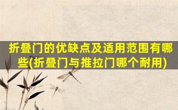 折叠门的优缺点及适用范围有哪些(折叠门与推拉门哪个耐用)