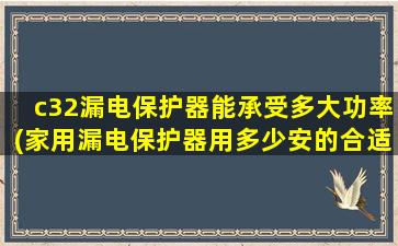 c32漏电保护器能承受多大功率(家用漏电保护器用多少安的合适)