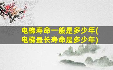 电梯寿命一般是多少年(电梯最长寿命是多少年)