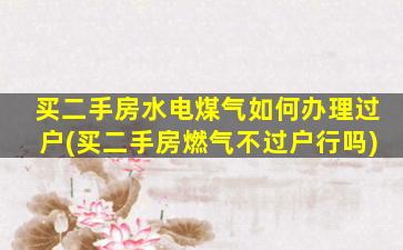 买二手房水电煤气如何办理过户(买二手房燃气不过户行吗)