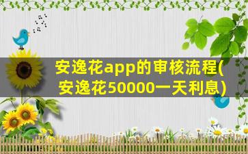 安逸花app的审核流程(安逸花50000一天利息)