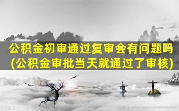 公积金初审通过复审会有问题吗(公积金审批当天就通过了审核)