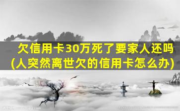 欠信用卡30万死了要家人还吗(人突然离世欠的信用卡怎么办)