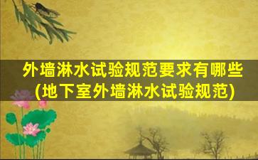 外墙淋水试验规范要求有哪些(地下室外墙淋水试验规范)