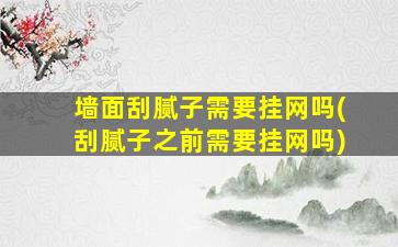 墙面刮腻子需要挂网吗(刮腻子之前需要挂网吗)