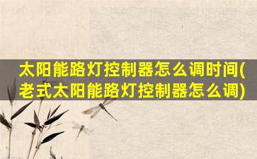 太阳能路灯控制器怎么调时间(老式太阳能路灯控制器怎么调)
