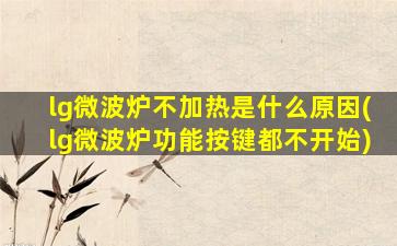 lg微波炉不加热是什么原因(lg微波炉功能按键都不开始)