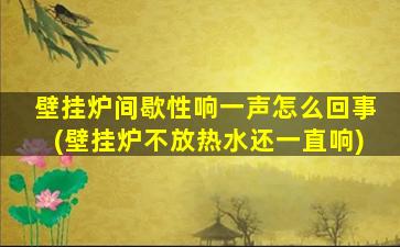 壁挂炉间歇性响一声怎么回事(壁挂炉不放热水还一直响)
