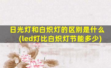 日光灯和白炽灯的区别是什么(led灯比白炽灯节能多少)