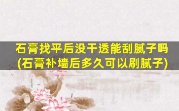 石膏找平后没干透能刮腻子吗(石膏补墙后多久可以刷腻子)