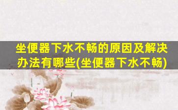 坐便器下水不畅的原因及解决办法有哪些(坐便器下水不畅)