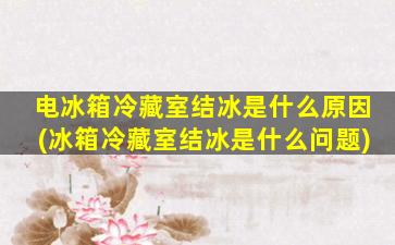 电冰箱冷藏室结冰是什么原因(冰箱冷藏室结冰是什么问题)