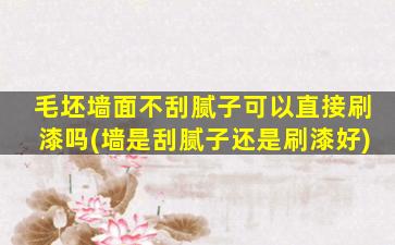 毛坯墙面不刮腻子可以直接刷漆吗(墙是刮腻子还是刷漆好)