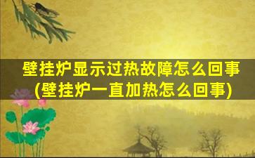 壁挂炉显示过热故障怎么回事(壁挂炉一直加热怎么回事)