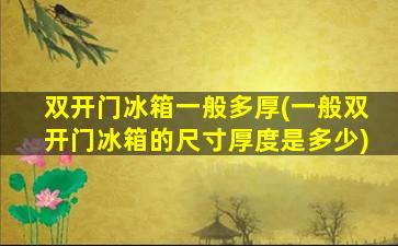 双开门冰箱一般多厚(一般双开门冰箱的尺寸厚度是多少)
