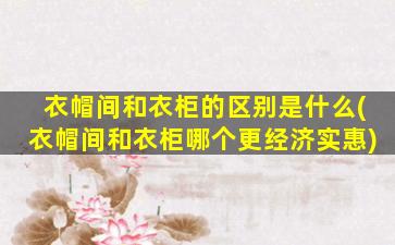 衣帽间和衣柜的区别是什么(衣帽间和衣柜哪个更经济实惠)