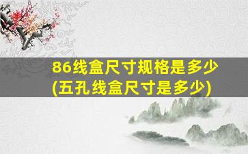 86线盒尺寸规格是多少(五孔线盒尺寸是多少)