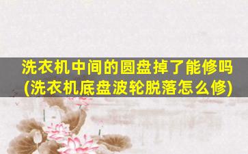 洗衣机中间的圆盘掉了能修吗(洗衣机底盘波轮脱落怎么修)