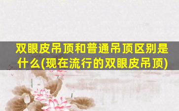 双眼皮吊顶和普通吊顶区别是什么(现在流行的双眼皮吊顶)