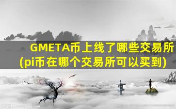 GMETA币上线了哪些交易所(pi币在哪个交易所可以买到)