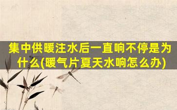 集中供暖注水后一直响不停是为什么(暖气片夏天水响怎么办)
