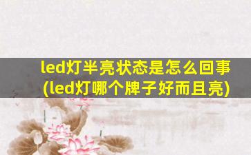 led灯半亮状态是怎么回事(led灯哪个牌子好而且亮)