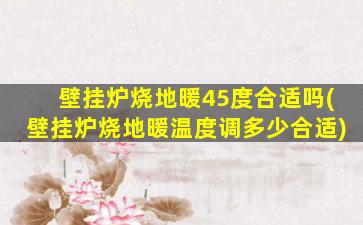 壁挂炉烧地暖45度合适吗(壁挂炉烧地暖温度调多少合适)