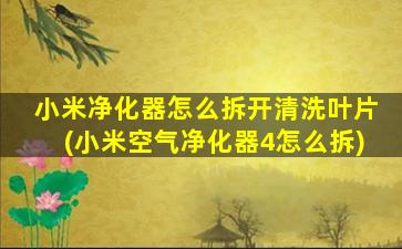 小米净化器怎么拆开清洗叶片(小米空气净化器4怎么拆)