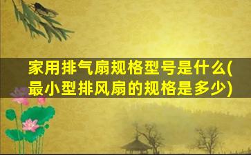 家用排气扇规格型号是什么(最小型排风扇的规格是多少)