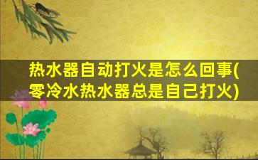 热水器自动打火是怎么回事(零冷水热水器总是自己打火)