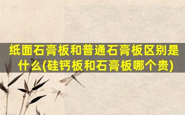 纸面石膏板和普通石膏板区别是什么(硅钙板和石膏板哪个贵)