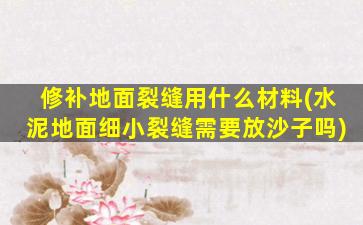 修补地面裂缝用什么材料(水泥地面细小裂缝需要放沙子吗)