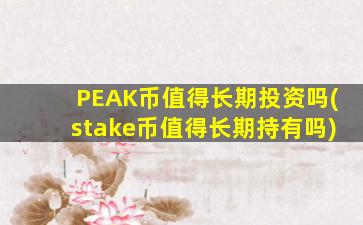 PEAK币值得长期投资吗(stake币值得长期持有吗)