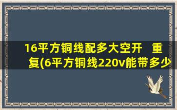 16平方铜线配多大空开   重复(6平方铜线220v能带多少千瓦)