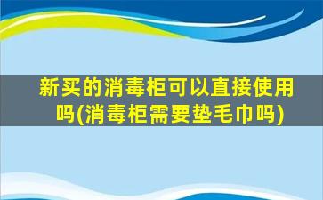 新买的消毒柜可以直接使用吗(消毒柜需要垫毛巾吗)