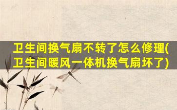 卫生间换气扇不转了怎么修理(卫生间暖风一体机换气扇坏了)