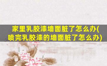 家里乳胶漆墙面脏了怎么办(喷完乳胶漆的墙面脏了怎么办)