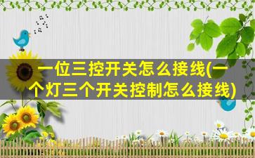 一位三控开关怎么接线(一个灯三个开关控制怎么接线)